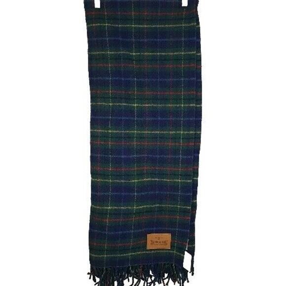Pendleton Vintage Virgin Wool Throw Blanket 52x66 Blue Plaid Fringe USA MAde